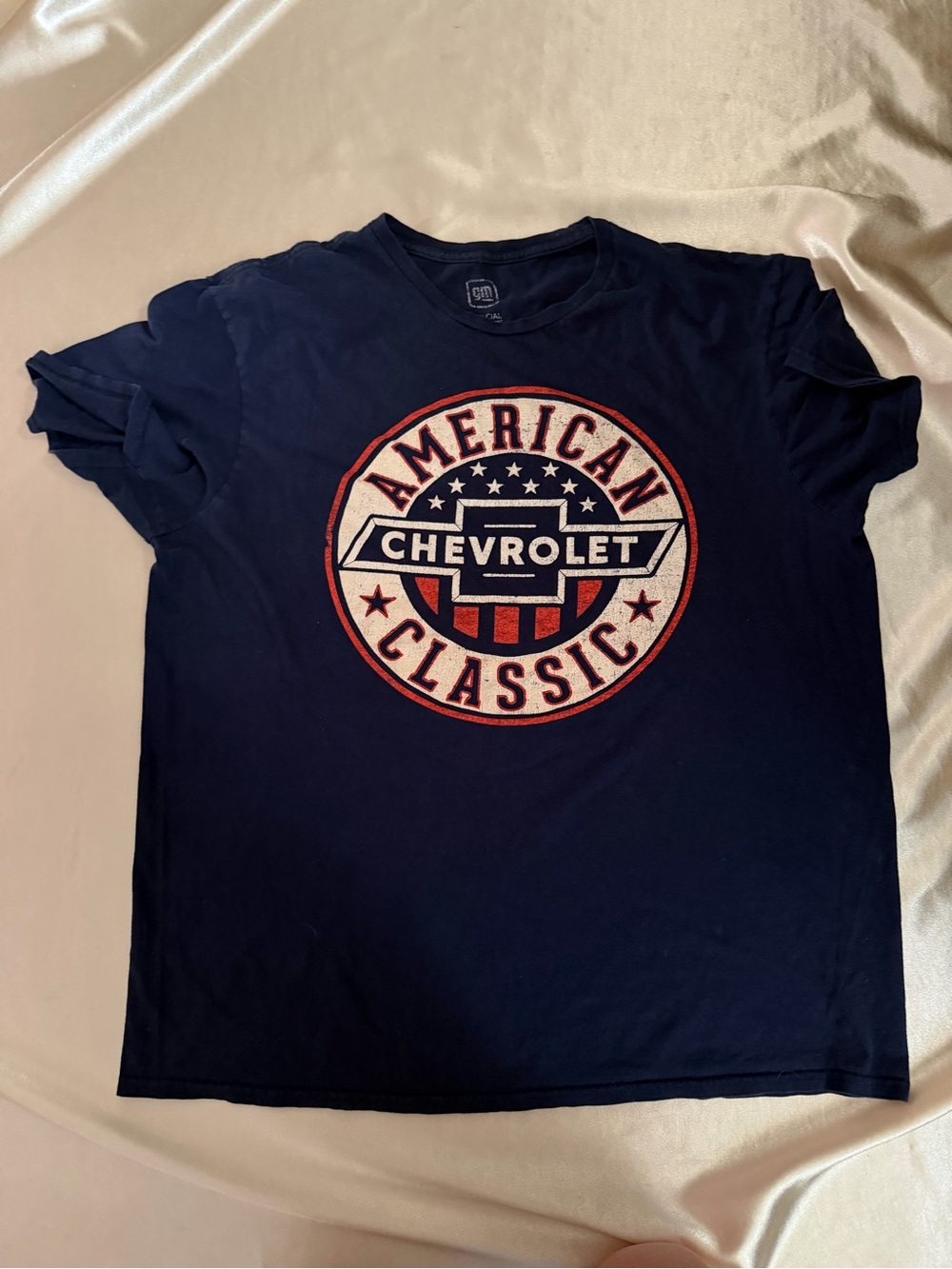 Hybrid Apparel Mens Blue Chevrolet American Classic Graphic Tee XL Vintage Style